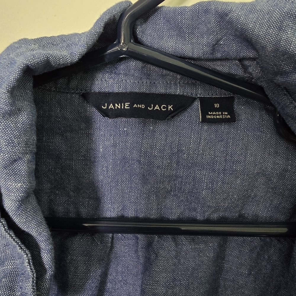Janie and Jack Linen Button Down Shirt - Picture 3 of 5